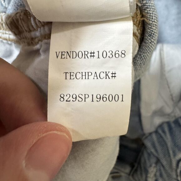 PacSun Shorts Womens 23 Light Wash Denim Mom Short High Rise Paperbag Waist - Picture 8 of 12